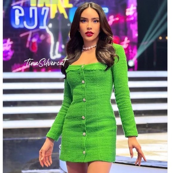 BLOGGER'S FAVE! Zara Green Tweed Mini Dress Sz XS, S, M, L NWT - Picture 4 of 16